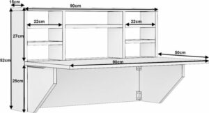 Optimaliseer Jouw Ruimte Met Onze Veelzijdige Inklapbare Wandtafel - Kardelen Inklapbaar Bureau - Compact Wandbureau - Handige Wandkast - Praktische Vouwtafel - 90x50cm - Pijnboom - Afbeelding 13