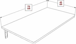SNS Home - 72 X 45 Cm - Klaptafel - Wandtafel - Keukentafel - Balkontafel - Bureau - MDF Wit - Afbeelding 3