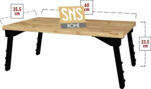 SNS Home / Laptopstandaard / Ontbijttafel / Bureau / Laptoptafel / Bank Tafeltje / Pijnboom / 60 cm - Afbeelding 25