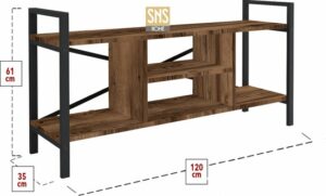 TV-meubel - TV-meubel met plank - Televisiemeubel - Tv Kasten - Tv-standaard Plank - Tv-eenheid - Televisiestandaard - Lidia/Bruine - 120 cm - Afbeelding 3