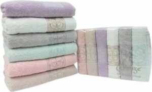 Firuze Delrico Handdoek - Haarhanddoek - Badhanddoeken – 100% Katoenen - 6 Stuks - 6 Kleuren - 50x90 cm - Afbeelding 10