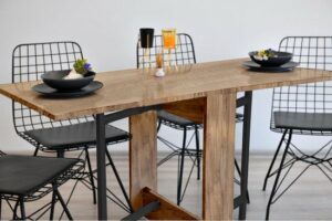 SNS Home – Praktische Tafel – Houten Draagbare Poten - Volledig Natuurlijke Productie - Eettafel – Eettafel Uitschuifbaar – Opvouwbaar Tafel – Flamingo Tafel – 134 x 60 x 72 cm – Naturel Pijnboom/Grenen - Afbeelding 9