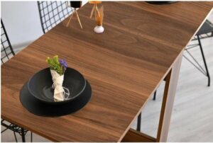 SNS Home – Praktische Tafel – Eettafel – Eettafel Uitschuifbaar – Opvouwbaar – Flamingo – 134 x 60 x 72 cm – Donker Walnoot - MDF Bruine Tafel - Afbeelding 51