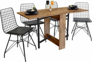 SNS Home – Praktische Tafel – Houten Draagbare Poten - Volledig Natuurlijke Productie - Eettafel – Eettafel Uitschuifbaar – Opvouwbaar Tafel – Flamingo Tafel – 134 x 60 x 72 cm – Naturel Pijnboom/Grenen - Afbeelding 8