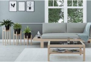 Bienwood, houten bloempotstandaard, set van 3, houten bloempot, bloemenstandaard - Afbeelding 7
