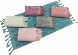 Bersay Met Franjes Handdoek - Haarhanddoek - Badhanddoeken – 100% Katoenen - 6 Stuks - 6 Kleuren - 50x90 cm - Afbeelding 7
