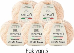 Etrofil Jeans Breigaren - Amigurumi Breigaren - Baby Breigaren - 55% Katoen 45% Acryl - 5 stuks - Poeder - Afbeelding 4