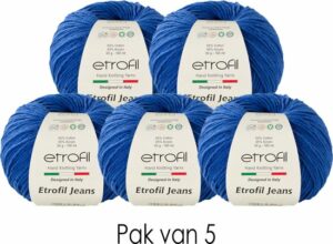 Etrofil Jeans Breigaren - Amigurumi Breigaren - Baby Breigaren - Moederdag Cadeau - 55% Katoen 45% Acryl - 5 stuks - Donkerblauw - Afbeelding 4