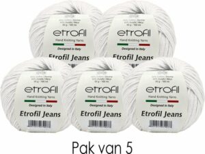 Etrofil Jeans Breigaren - Amigurumi Breigaren - Baby Breigaren - 55% Katoen 45% Acryl - 5 stuks - Gebroken Wit - Afbeelding 3