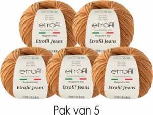 Etrofil Jeans Breigaren - Amigurumi Breigaren - Baby Breigaren - 55% Katoen 45% Acryl - 5 stuks - Lichtbruin - Afbeelding 3