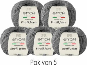 Etrofil Jeans Breigaren - Amigurumi Breigaren - Baby Breigaren - Moederdag Cadeau - 55% Katoen 45% Acryl - 5 stuks - Donkergrijs - Afbeelding 3