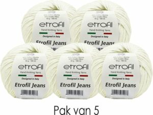 Etrofil Jeans Breigaren - Amigurumi Breigaren - Baby Breigaren - Moederdag Cadeau - 55% Katoen 45% Acryl - 5 stuks - Ecru - Afbeelding 3