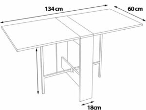 Praktische Tafel – Eettafel – Eettafel Uitschuifbaar – Opvouwbaar – Flamingo Tafel – Aangepaste Kleur - MDF Antraciet - 134 x 60 x 72 cm - Afbeelding 6