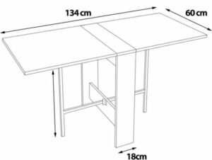 SNS Home – Praktische Tafel – Houten Draagbare Poten - Volledig Natuurlijke Productie - Eettafel – Eettafel Uitschuifbaar – Opvouwbaar Tafel – Flamingo Tafel – 134 x 60 x 72 cm – Naturel Pijnboom/Grenen - Afbeelding 14