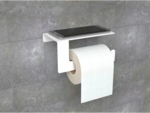 Badkamer en Keuken Handdoekenrek / WC-Papierrek Met Telefoonrek / Handdoekenrek Met Telefoonrek / Wit Handdoekenrek / Handdoekenrek Set Met Telefoonrek / Toiletpapierrek Set / 30 x 10 x10 cm / 2 Stuks / Wit - Afbeelding 6