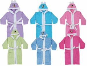 Gekleurde Konijnen Badjas voor Jongens en Meisjes - Kinderbadjas - Gekleurde Badjas - Katoenen Badjas - Donker Blauw en Wit - 9/10 Jaar - Afbeelding 6