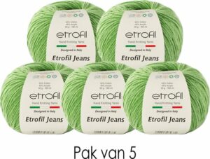 Etrofil Jeans Breigaren - Amigurumi Breigaren - Baby Breigaren - Moederdag Cadeau - 55% Katoen 45% Acryl - 5 stuks - Donkergroen - Afbeelding 4