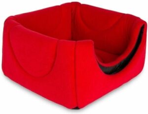 Beyzatex, 3 functies wasbaar kattenhuis, kattenbed, kattennest, fleece, Rood, 45 x 50 cm - Afbeelding 7