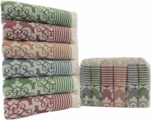 Firuze Chalet Handdoek - Haarhanddoek - Badhanddoeken - 100% Katoenen - 6 Stuks - 6 Kleuren - 50x90 cm - Afbeelding 4