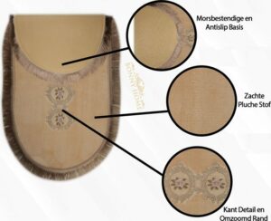 Bonny Home Shems Ovaal Badmat - Antislip Badmat - Kanten Badmat - 2 stuks - Klein en Groot - Nertskleur - Afbeelding 10