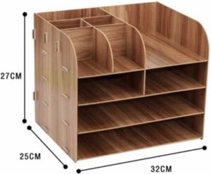 Notpa - A4 Document Rack - Desktop Organizator - File Organizator -Houten Organizator - Gemonteerd - Walnoot - Afbeelding 17