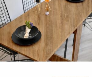 SNS Home – Praktische Tafel – Houten Draagbare Poten - Volledig Natuurlijke Productie - Eettafel – Eettafel Uitschuifbaar – Opvouwbaar Tafel – Flamingo Tafel – 134 x 60 x 72 cm – Naturel Pijnboom/Grenen - Afbeelding 5