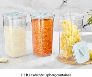 Organizers Opbergcontainer - Afsluitbaar en Luchtdicht Deksel - Groot 1,7 liter - Grijs en Transparant - Afbeelding 9