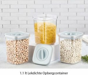 Organizers Opbergcontainer - Afsluitbaar en Luchtdicht Deksel - Medium 1,1 liter - Grijs en Transparant - Afbeelding 6