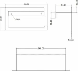 Zwarte Rol Papieren Handdoekhouder / Rol Badkamerservethouder / Roestvrijstalen Badkamerorganizer / Keukenrol Papieren Handdoekhouder / Keuken Badkameraccessoire / 19 x 16 x 8,5 cm - Afbeelding 6