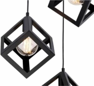 Rustieke Retro Patroon Geometrische Hanger Kubus Kroonluchter - Wandlampen - Afbeelding 3