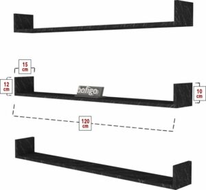 SNS Home, 16-01, Fotolijst en Boekenplank, Wandplankenset Bestaande Uit 3 Zwevende Planken, Tv-Plank, Vliegende Plank, Boekenplank, 120 x 15 x 12 cm, Moderne Plank Voor Objecten, 3 Stuks, Bendir/Marmer - Afbeelding 20