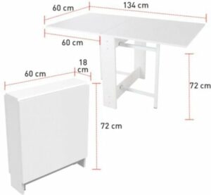 SNS Home – Praktische Tafel – Eettafel – Eettafel uitschuifbaar – Opvouwbaar – Flamingo – 134 x 60 x 72 cm – Bendir en Marmer - Afbeelding 33