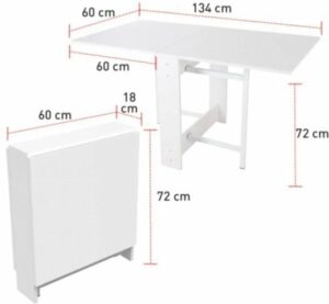 SNS Home – Praktische Tafel – Houten Draagbare Poten - Volledig Natuurlijke Productie - Eettafel – Eettafel Uitschuifbaar – Opvouwbaar Tafel – Flamingo Tafel – 134 x 60 x 72 cm – Naturel Pijnboom/Grenen - Afbeelding 13