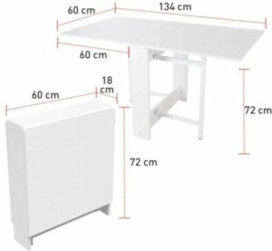 Praktische Tafel – Metalen Draagbare Poten - Volledig Natuurlijke Productie - Eettafel – Eettafel Uitschuifbaar – Opvouwbaar Tafel – Flamingo Tafel – 134 x 60 x 72 cm – MDF Atlas Pijnboom - Afbeelding 6