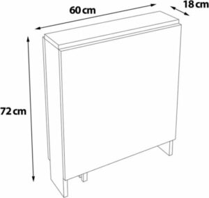 Praktische Tafel – Eettafel – Eettafel Uitschuifbaar – Opvouwbaar – Flamingo Tafel – Aangepaste Kleur - MDF Antraciet - 134 x 60 x 72 cm - Afbeelding 5