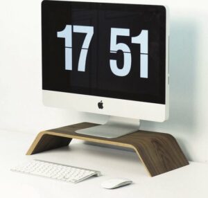 Fagus Wood - Monitor Verhoger - Natuurlijk Hout Monitorstandaard - Bureau en Kantoor Organizer - Bruin - Afbeelding 11