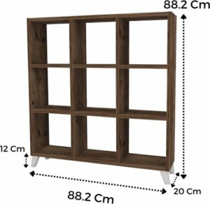 SNS Home - Kubus Boekenkast - 9 Vakken - Boekenkast met Planken - Vierkante Boekenkast - Bibliotheek - Lidia - Afbeelding 14