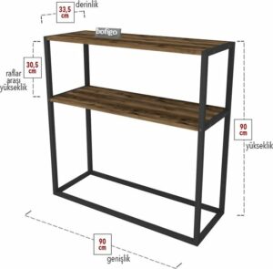 SNS Home - Metaal Leg Dressoir - Decoratieve Plank Dressoir - Console Metaal - Dressoir - Lidia - 2 Vakken - Industrieel - 90x90x33,5 cm - Afbeelding 7