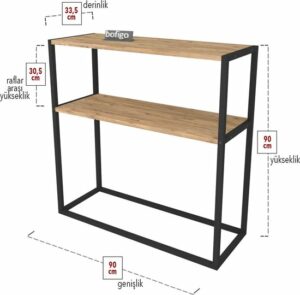 SNS Home - Metaal Leg Dressoir - Decoratieve Plank Dresuar - Console Metaal - Dressoir - Pijnboom - 2 Vakken - Industrieel - 90x90x33,5 cm - Afbeelding 5