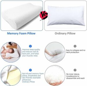 EraMedical - Sleep Comfy - Neksteun Traagschuim Serie - Hoofdkussen - 30 dagen Proefslapen - Hoofdkussen Slaapkamer - Orthopedisch - Ergonomisch - Anti Nekklachten - Neksteun Visco Pillow-XXL | 60x40x13/11 cm - Afbeelding 4