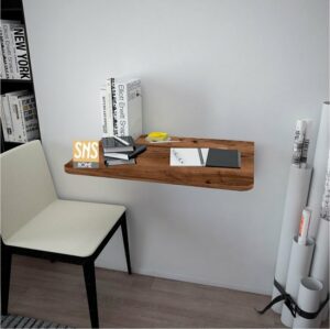 Ovaal Geslepen - Ovale Hoektafel - 72 x 45 Cm - Klaptafel - Wandtafel - Keukentafel - Balkontafel - Bureau - MDF Lidia/Bruin/Okkernoot - Afbeelding 7