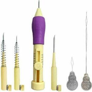Mina Carin - Ponsnaaldenset - Ponsnaald - Borduur Naald - Punch Naald - 3 Naalden - 2 Draadinrijger - Afbeelding 7