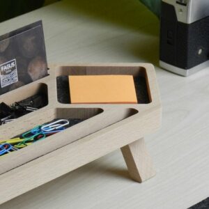 Fagus Wood - Mini Slash Bureau Organizer - Natuurlijk Hout Organizer - Kantoor Bureau Organizer - Natural Kleur - Afbeelding 16