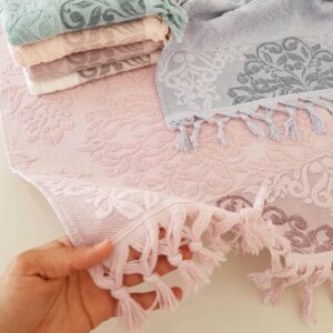 Gonca Bukle Ottoman Handdoek - Haarhanddoek - Badhanddoeken - 100% Katoenen - 6 Stuks - 6 Kleuren - 50x90 cm - Afbeelding 7