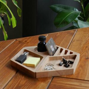 Fagus Wood - Touche Bureau Organizer - Natuurlijk Hout Organizer - Kantoor Bureau Organizer - Nieuw Werk Cadeau - Natural Kleur - Afbeelding 16