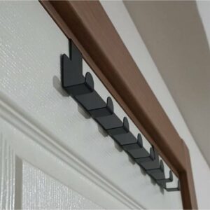 American Door Back - Hanger - Deurhanger - Achterdeurhanger - Kleerhanger - Deurkapstok met 8 Deur Haken - Deurhanger Kapstok voor Handdoek en Kleding - Hanger en badkamerdeur - Metaal Mat Zwart - 40 cm - Afbeelding 6