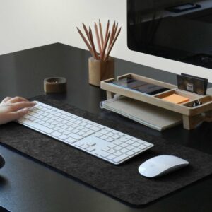 Fagus Wood - Vilten Mini Bureau Mat - Vilten Bureau Organizer - Kantoor Bureau Mat - Vilt Muismat - 28 x 64 cm - Gerookte - Afbeelding 11