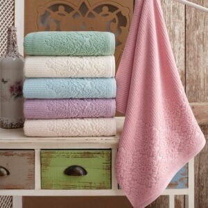 Gonca Aksu Handdoek - Haarhanddoek - Badhanddoeken - 100% Katoenen - 6 Stuks - 6 Kleuren - 50×90 cm - Afbeelding 7