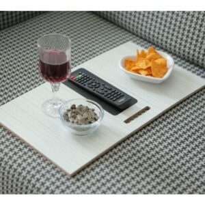 SNS Home - Sofa Armleuning Salontafel - Sofa Armleuning Salontafel - Salontafel en Telefoonhouder - Armleuning Dienblad - Antislip Armleuning Salontafel - New Home Gift - Mat Wit - 50 x 27 cm - Afbeelding 14
