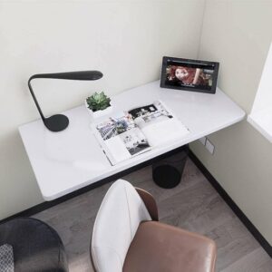 Ovaal Geslepen - Ovale Hoektafel - Klaptafel - Wandtafel - Keukentafel - Balkontafel - Bureau - 72 x 45 Cm - MDF Wit - Afbeelding 19